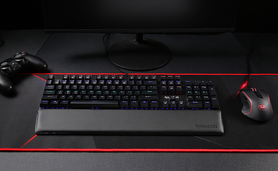 Redragon P037 Meteor L Keyboard Wrist Rest Pad Soft Memory Foam w/ Anti-Slip Rubber Base For 100% 104 Keys Compact Size